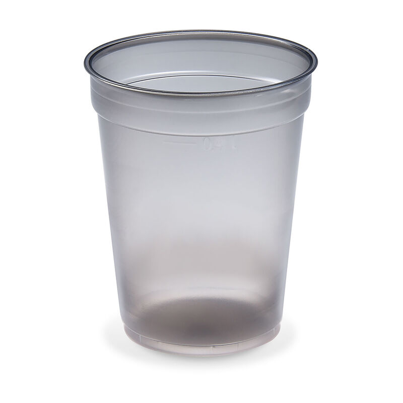 Mehrwegbecher Pfandbecher rauch-grau transparent PP Eichstrich 0,3l O78mm, 58 Stk.