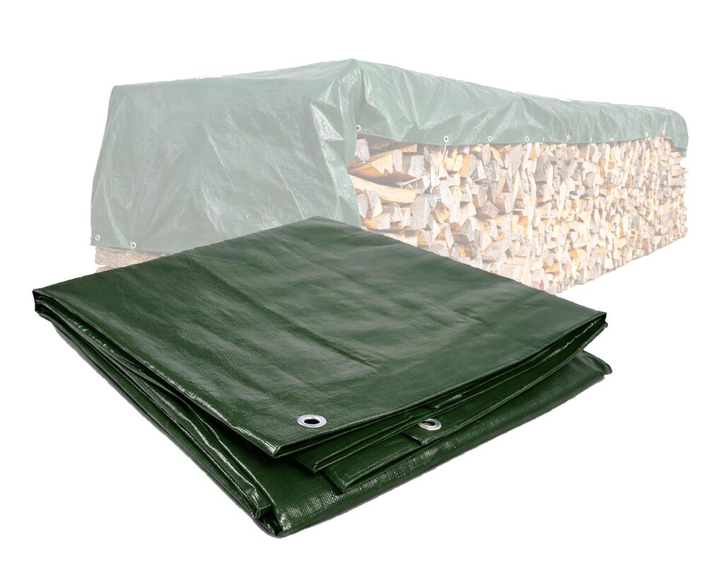 PolyTarp PE Holzabdeckplane Schutzplane 1,5 x 6m grün reißfest wasserdicht 210g/m2