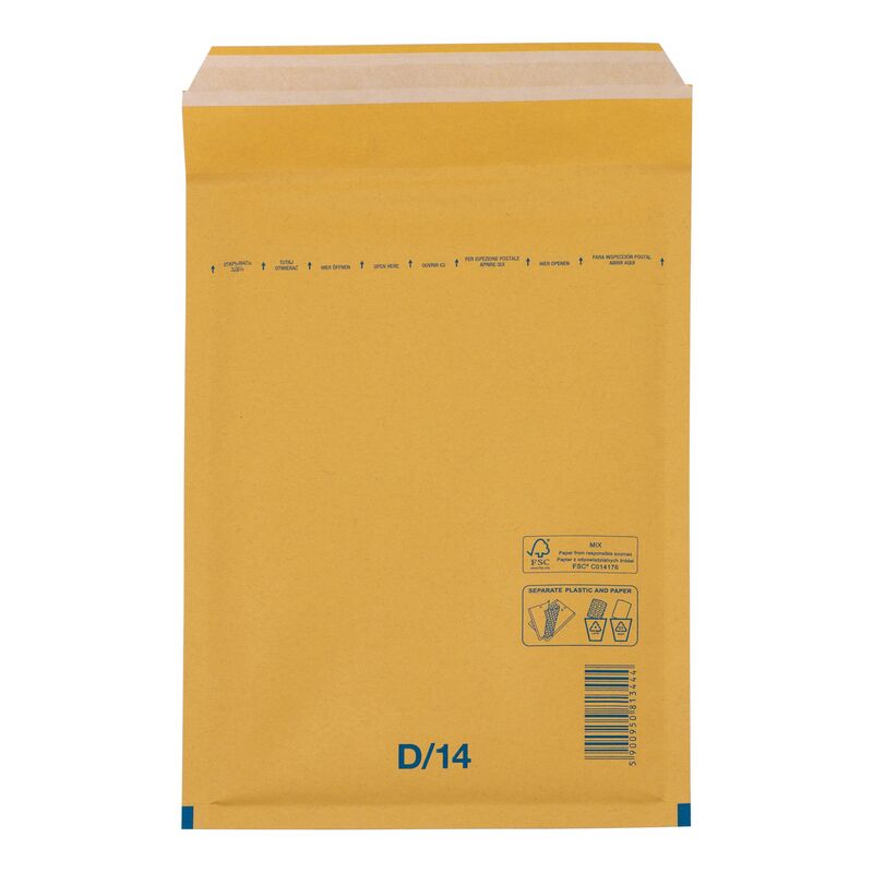BUDGET Luftpolstertaschen 4/D-14 180x265mm passend für A5, braun, 100 Stk.