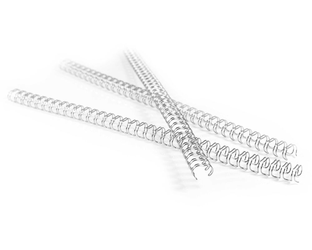Drahtbinderücken  6mm 1/4", bis max. 35 Blatt, 3:1 Teilung, Silber,  20 Stk.