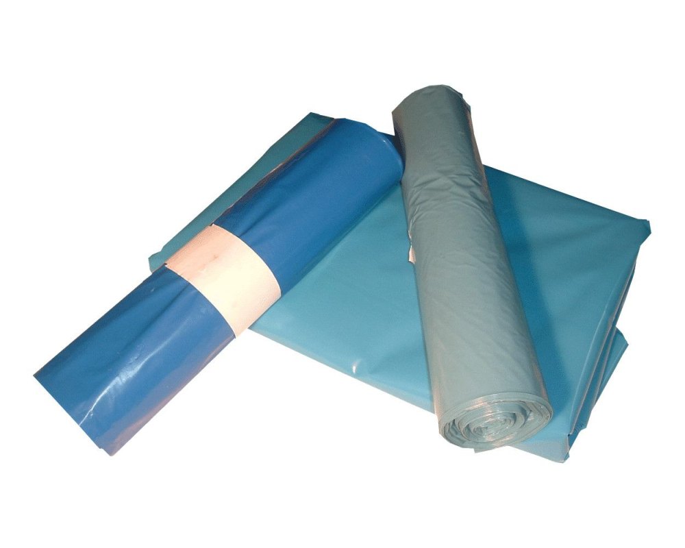 LDPE-Müllsäcke 70 L, 575 x 1000 mm, Typ 60 = 32 my Regenerat blau, 250 Stk.