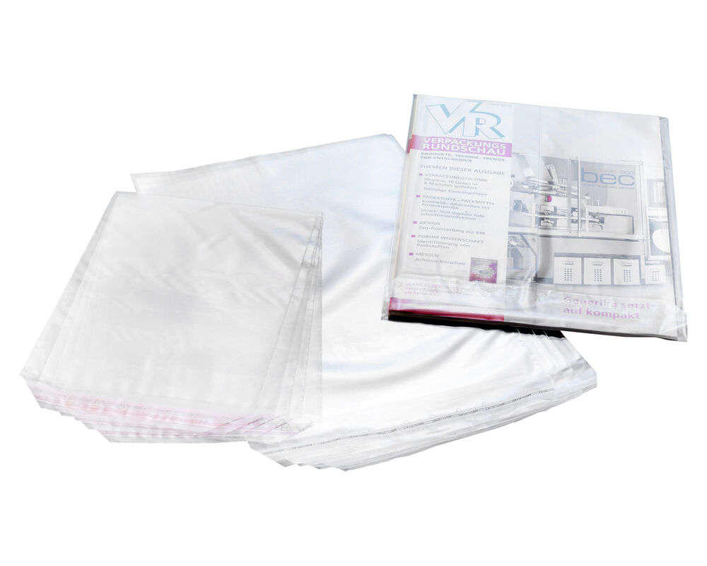 Adhäsionsverschlussbeutel PP transparent klar 300 x 400mm E4, 100 Stk.