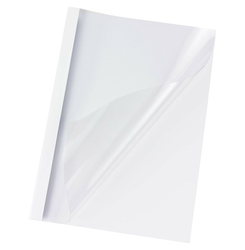 Thermobindemappen A4, 6mm für 60 Blatt, weiß, 100 Stk.