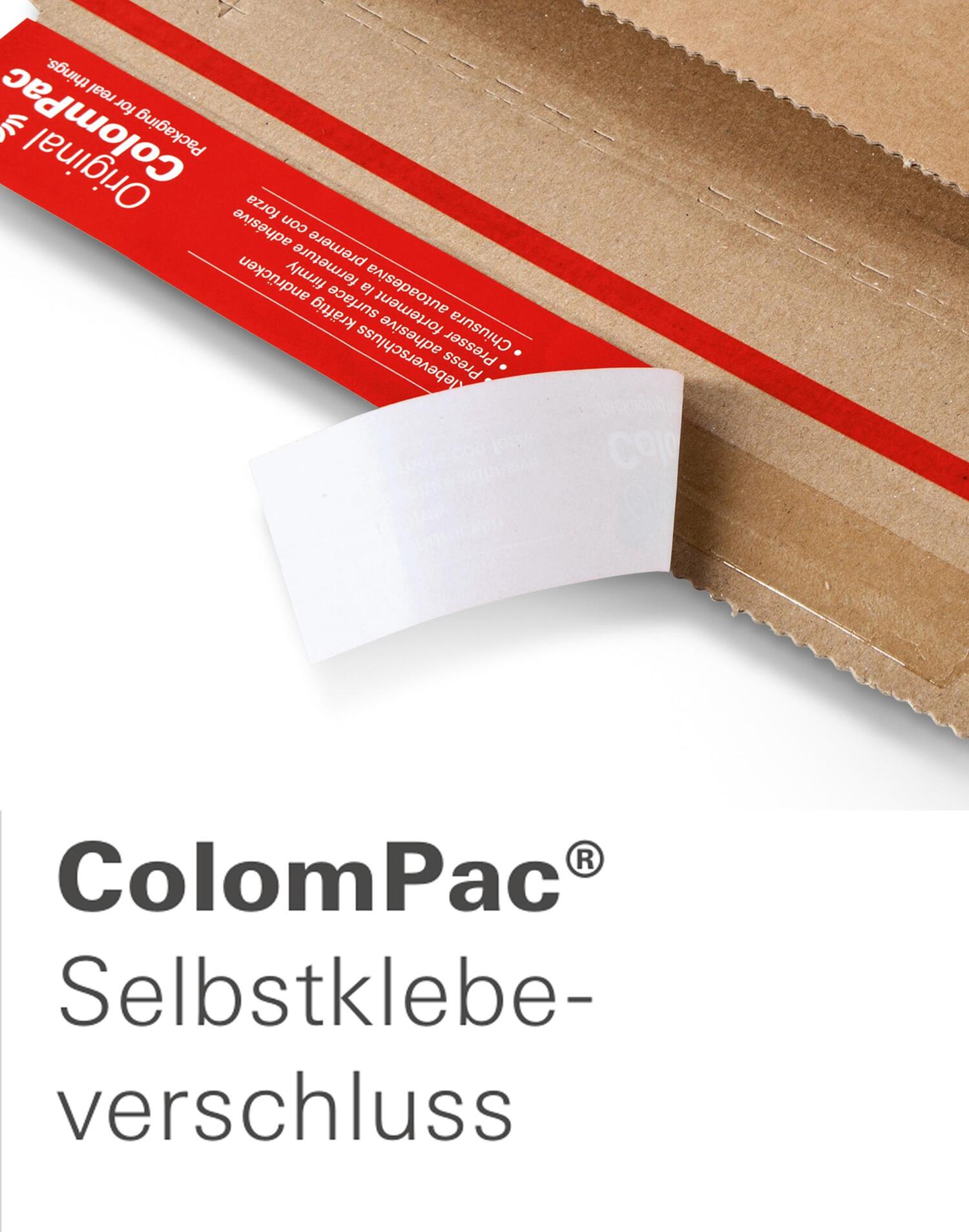 ColomPac E-Commerce Modulboxen 350 x 250 x 50mm mit Selbstklebeverschluss & Aufreifaden braun