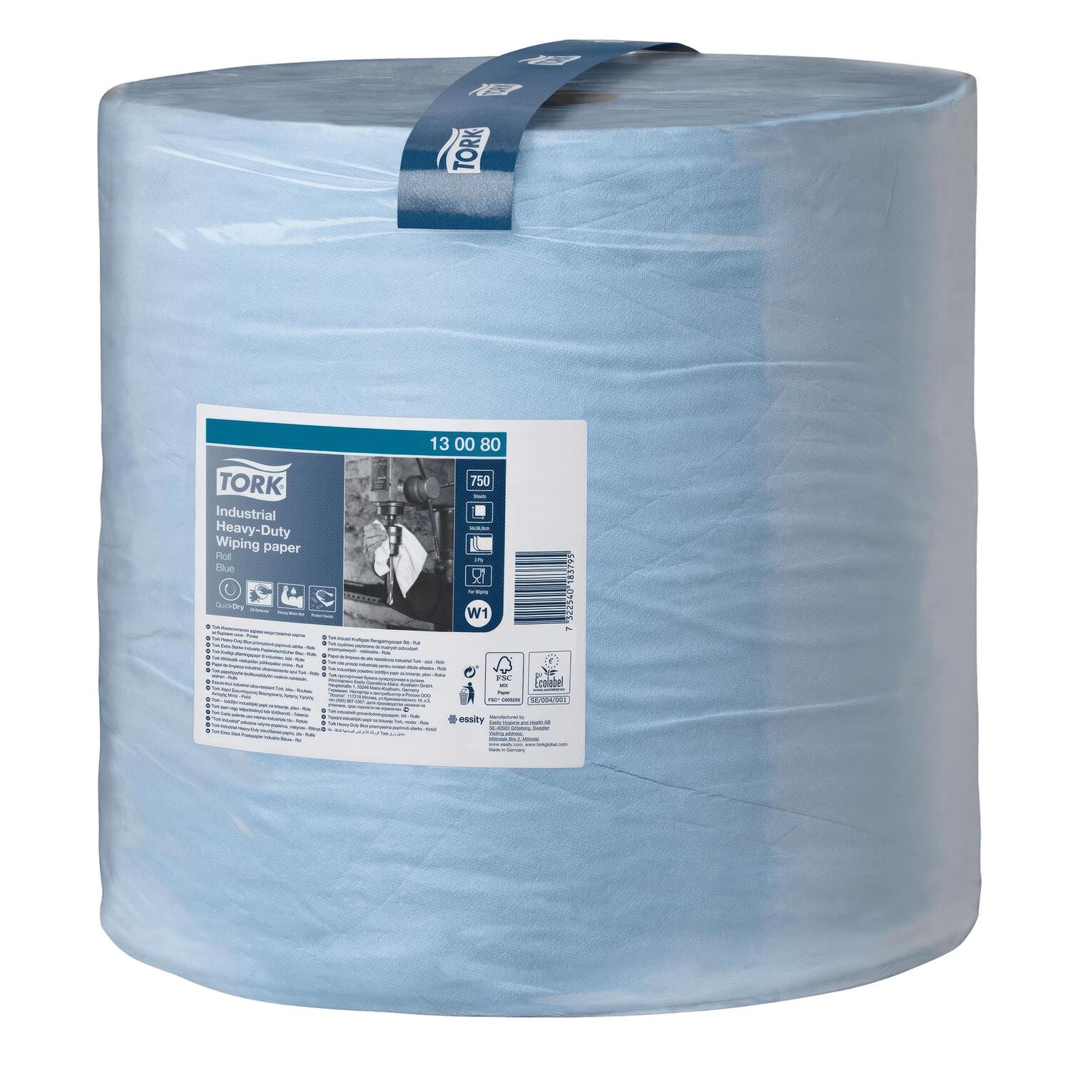 Tork Advanced 440 blau 3-lagig 750 Blatt TAD 37x34 cm, 2 Rollen je 255m