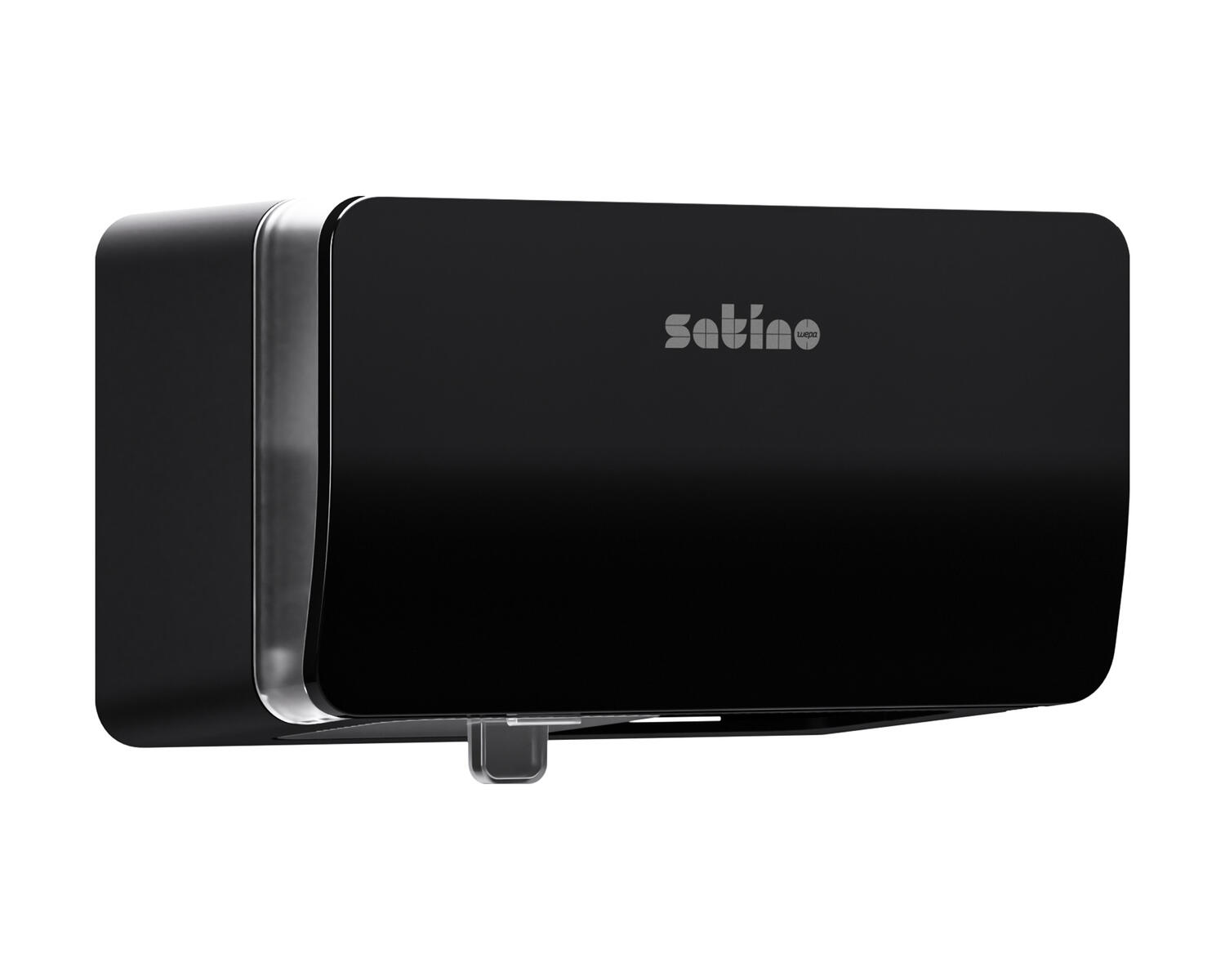 Satino Hyginity Doppelrollen Toilettenpapierspender,  System MT1, 30,1 cm �15,9 cm � 18,6 cm, schwarz