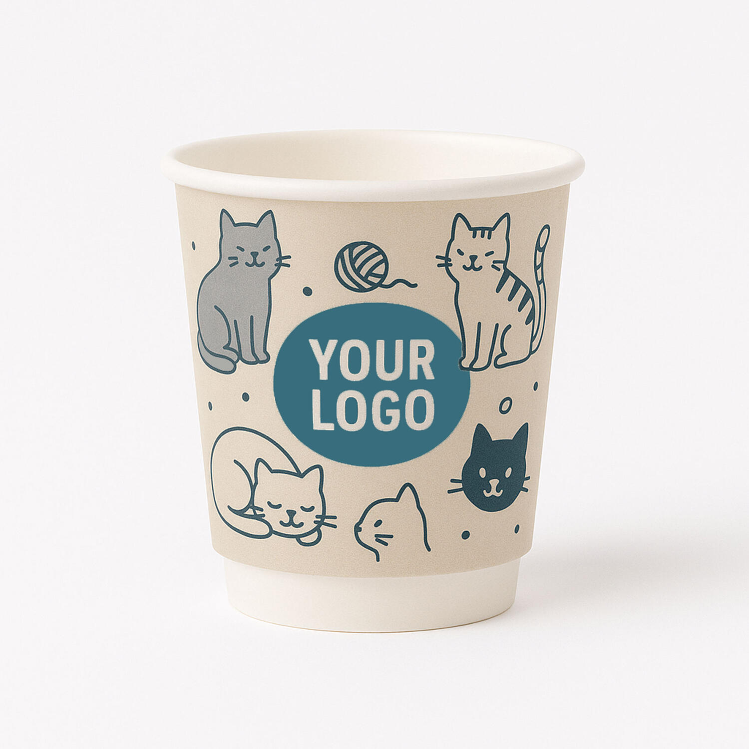 Personalisierbare Doppelwandbecher fr Hei- und Kaltgetrnkebecher wei 200 ml, 500 Stk.