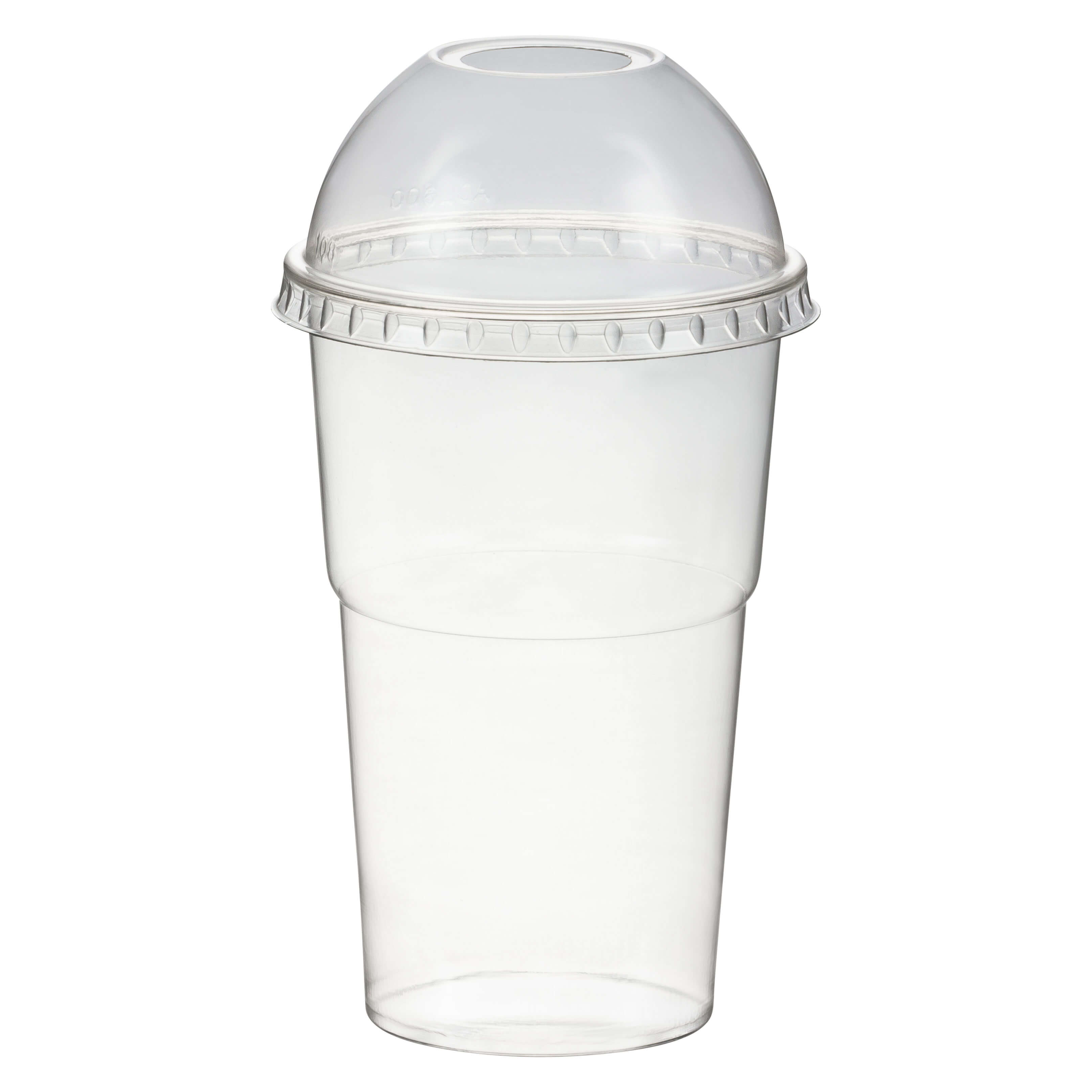 Smoothiebecher + Domdeckel mit ffnung 200 ml,  78mm, PET, glasklar, 50 Stk.